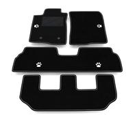 Kit Tappetini Auto compatibili con Toyota Corolla Verso 7 posti 2004-2009 | Set Tappeti in Moquette, ricamo Zampa Cane-Gatto, Tappeto auto su misura