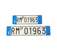 KIT Targa Prova Anteriore e Posteriore Rettangolare Europea | Replica decorativa