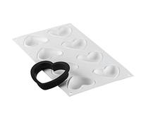 silikomart Stampi in Silicone per Dolci - Kit TARTE Ring Amore 80x70 mm - Accessori Professionali per Cucina e Pasticceria - Stampini Monoporzione per Dolci Forno