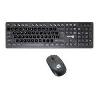 Kit Tastiera E Mouse Wireless Con Adesivi Layout Portoghese Pt Qwerty Nero M&k_