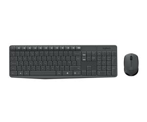 Kit tastiera e mouse wireless resistenti Logitech MK235 in Grey, Inglese Internazionale (QWERTY)