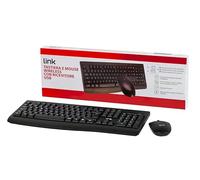 Kit tastiera + mouse Digitus - Tastiera wireless - 2.4 GHz - mouse con ricevitore wireless USB - Ner