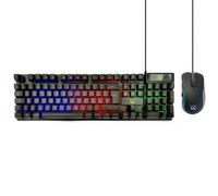 Ewent Set Tastiera e Mouse da Gioco, retroilluminati a LED, sensibilità Regolabile Fino a 3.600 DPI, Tastiera Layout QWERTY Italiana 105 tasti, 19 Keys Anti-ghosting -12 Tasti multimediali, nero