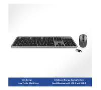 KIT TASTIERA + MOUSE WIRELESS EWENT EW3263 LAYOUT ITALIANA CON CONNETTORE USB A+