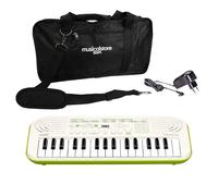 Kit Tastiera SA-50, Borsa e Tracolla e Alimentatore Compatibili, Mini Tastiera 32 Tasti Polifonica 8 Voci, Nero/Bianco - Perfetto per Bambini e Studenti