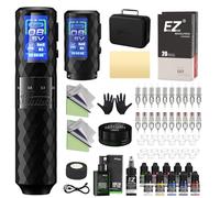 Kit Tatuaggi - Macchinetta per Tatuaggi Kit Completo con 6 Corse 2.5-4.8mm Macchinetta Tatuaggi, Alimentatore Batteria Extra da 1600 mAh, 20Pz Aghi Tattoo per Principianti e Artisti