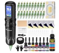 Kit Tatuaggi Wireless Solong, 7 Modalità, Macchina Rotativa Professionale con Batteria 1600mAh, LCD, 20 Aghi 8 Inchiostri, Kit Completo per Principianti