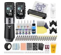 Kit Tatuaggio Wireless con Stampante Stencil Bluetooth - TATELF | Macchina per Tatuare con 2 Batterie 2300mAh, Stampante Stencil 2600mAh, Inchiostri, Aghi e Accessori - Set Professionale