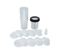Kit Tazza di Miscelazione e Rivestimento per Vernice per Autoveicoli Pistole per Vernice Usa e Getta Tappi e Adattatori per Filtri per Vernice per