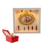 Kit Teca Museo Silhouette Fai da Te Mini Cornici Dorate e Statuine | Kit esposizione di ricordi per Donne, Uomini, Padri e Madri