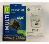 KIT TECNOLOGICO IMPERDIBILE - CARICATORE CELLULARLINE 30W + CUFFIE WIRELESS NOVA