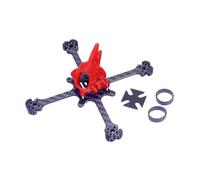 Kit telaio in fibra di carbonio 3K con passo da 114 mm/118 mm, supporto motore brushless 1104/1106, adatto for accessori for droni da corsa RC FPV.(Venom-118 Red)