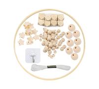 Kit telaio mobile in legno fai-da-te, Pendenti Perline da Giardino Fatti A Mano, Perline Legno Naturale, Campana Di Vento Bambini, Giocattoli Per Culla Neonati, Culla Musicale