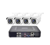 Kit telecamera AHD con rilevamento del volto, sistema di videosorveglianza for esterni, registratore video di sicurezza, set DVR CCTV da 5 MP, 2 MP, 1080P, allarme via e-mail(4T,2MP Cam Kit Cable)