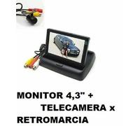 KIT TELECAMERA + MONITOR A SCOMPARSA 4,3" COLORI x PARCHEGGIO ADATTO PER AUTO