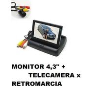 KIT TELECAMERA + MONITOR A SCOMPARSA 4,3" COLORI x PARCHEGGIO AUTO CAMPER ENTRA