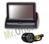 Kit telecamera retromarcia monitor a scomparsa colori TFT 4.3 + Telecamera 8 led