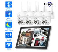 Kit telecamere di sicurezza Wireless Hiseeu 3/5MP telecamera IP impermeabile per esterni sistema CCTV di sorveglianza con Monitor da 10.1 "10CH NVR
