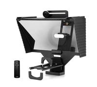Kit teleprompter professionale con telecomando, anelli adattatori per obiettivi, clip per telefono e tablet, viti, tonalità per telefono cellulare e panno di pulizia