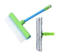 Kit tergivetro in silicone con barra a T, riutilizzabile, multifunzione, resistente all'usura per Specchio(Blue Brush)
