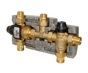 Kit termostatico di collegamento solare-caldaia con temperatura di deviazione regolabile 3/4'M