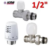 Kit termostatico ICMA - valvola + detentore + testa termostatica 1/2'' dritto at