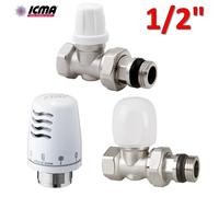 Kit termostatico ICMA - valvola + detentore + testa termostatica 1/2'' dritto at