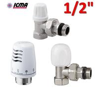 Kit termostatico ICMA - valvola + detentore + testa termostatica 1/2'' squadra a