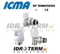 KIT TERMOSTATICO ICMA VALVOLA + DETENTORE + TESTA TERMOSTATICA 3/8 - 1/2 X 1/2