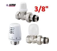 Kit termostatico ICMA - valvola + detentore + testa termostatica 3/8'' dritti at