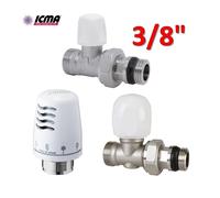 Kit termostatico ICMA - valvola + detentore + testa termostatica 3/8'' dritto at