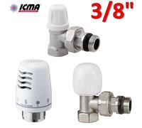 Kit termostatico ICMA - valvola + detentore + testa termostatica 3/8'' squadra a