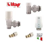 Kit termostatico radiatore coppia valvola e detentore 3/8 con testa testina ITAP