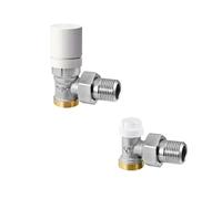 KIT TERMOSTATIZZABILE CON VALVOLA E DETENTORE AD ANGOLO PER RAME E PE 1/2"