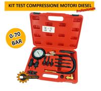kit test compressione motori diesel , con finti iniettori e manometro fino a 70B
