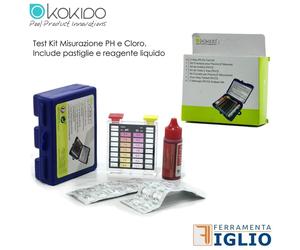 Kit Test di Controllo Misuratore PH Cloro Analisi per Trattamento Acqua Piscina