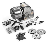 Kit testa di indicizzazione rotante mandrino a 3 ganasce, 0-90° verticale orizzontale, compatibile con fresatrici CNC, include contropunta e piastre divisorie