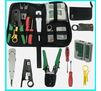 KIT TESTER CAVO DI RETE LAN RJ45 RJ11 RJ12 + PINZA CRIMPATRICE + PLUG + CUSTODIA