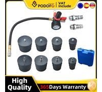 Kit tester per perdite di pressione dell'aria del caricatore del sistema turbo da 9 pezzi con 4 paia di adattatori a gradini per la maggior parte delle auto