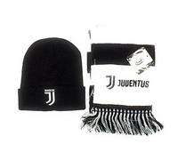 KIT TIFOSO SCIARPA JUVENTUS JUVE UFFICIALE TUBOLARE + BERRETTO JUVE UFFICIALE NUOVO LOGO NERO