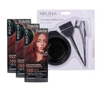 KIT TINTA CAPELLI: 3x Tinta Palette Colorazione Permanente, Crema Colorante Professionale, Copertura Capelli Bianchi, Sistema Anti-danni + Set Tinta Capelli da 3pz (5-29 Rosso Intenso)