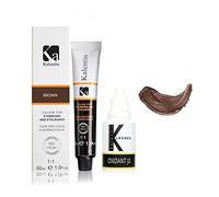 KIT TINTURA SOPRACCIGLIA CON OSSIGENO 3% KALENTIN IN VARI COLORI 30 ml (MARRONE)