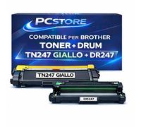 Kit Toner + Drum TN247 DR247 Giallo Compatibile Brother MFC-L3770CD DCP-L3550CDW