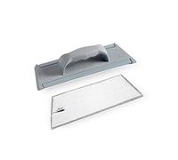 Kit Top Clean Deter Center per vetri e superfici lucide, 1 telaio con velcro e impugnatura, 2 panni microfibra cm.30, Grigio Scuro