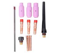 Kit torcia per saltura TIG 14 pezzi, elettrodi di tungsteno, connettori per ugelli in ceramica, tappi posteriori per torce serie 17, 18 e 26, accessori per attrezzature di