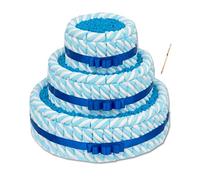 KIT TORTA DI MARSHMALLOW TRECCE BIANCO AZZURRO FAI DA TE
