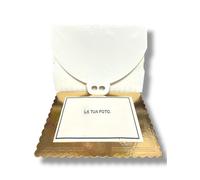 Kit Torta Personalizzabile con Cialda in Ostia, Include Cialda Rettangolare 20x30 cm Gluten Free, Vassoio Dorato 30x40 cm e Scatola Porta Torta Bianca 31x41 cm