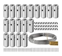 Kit tralicci con filo - Set per esterni, filo in acciaio inossidabile | Cuccioli di filo di fattoria con estensione e hub, manichino da parete verticale portatile per pietre da giardino o fattoria