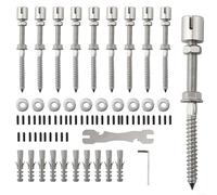 Kit traliccio in acciaio inox per piante rampicanti sistema di supporto da parete con testa a croce distanziatori perfetto per l'addestramento delle piante da giardino (corda non inclusa)