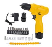 Kit trapano a batteria da 12 V con mandrino da 3/8", avvitatore elettrico dal design ergonomico, luce LED, batteria e caricabatterie inclusi, ideale per lavori professionali, fai